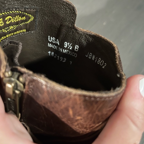 JB Dillon Sonora Leather Western Ankle Boots - Picture 7 of 9